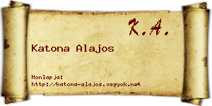 Katona Alajos névjegykártya